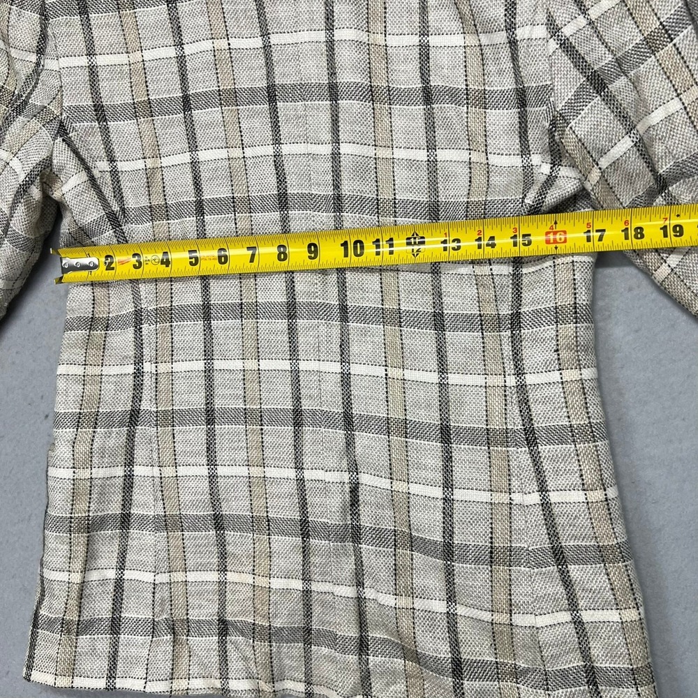 Vintage Liz Claiborne‎ Plaid Silk Blend Tweed Blazer Jacket Womens 8 One Button - Picture 9 of 13
